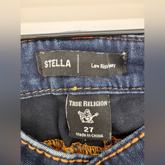 True Religion Stella Sn Flap Mid Rise Skinny Dark Wash Size 27 - Picture 5 of 8